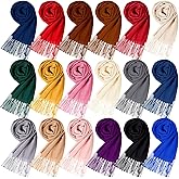 Suhine Women Men's Scarf Bulk Winter Soft Blanket Scarves Warm Large Shawls and Wraps Tassel Edge 13.8 x 78.8 Inch
