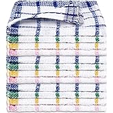 Boao 12 Pieces Kitchen Dish Cloths, Cotton, 4 Color, Square, 12" x 12", Absorbent, Reusable, Machine Washable, Kitchen Household Supplies