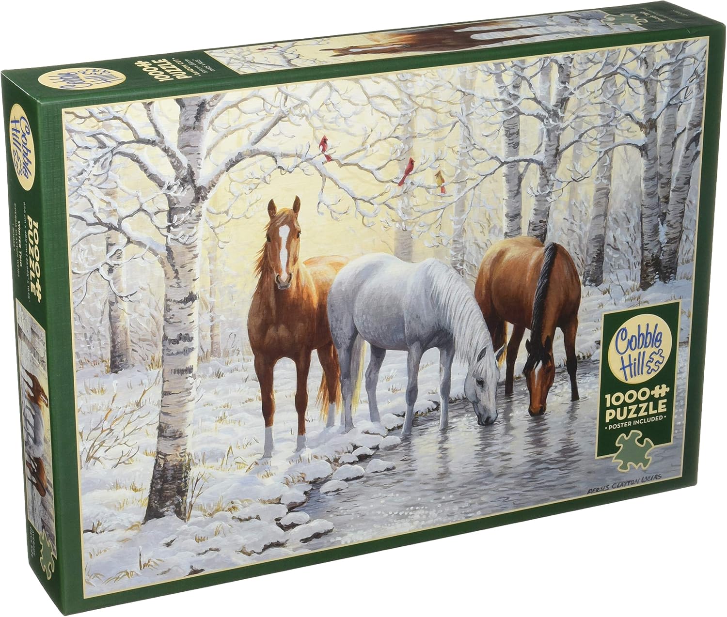 Cobblehill 80055 1000 pc Winter Trio Puzzle, Various