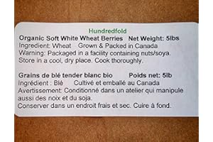 Canada Grown Certified Organic Soft White Wheat Berries 5lbs - Non-GMO, Whole Grain, Food Grade, Vegetarian, Vegan, Buy Local