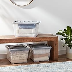 Amazon Basics Plastic Storage Containers with