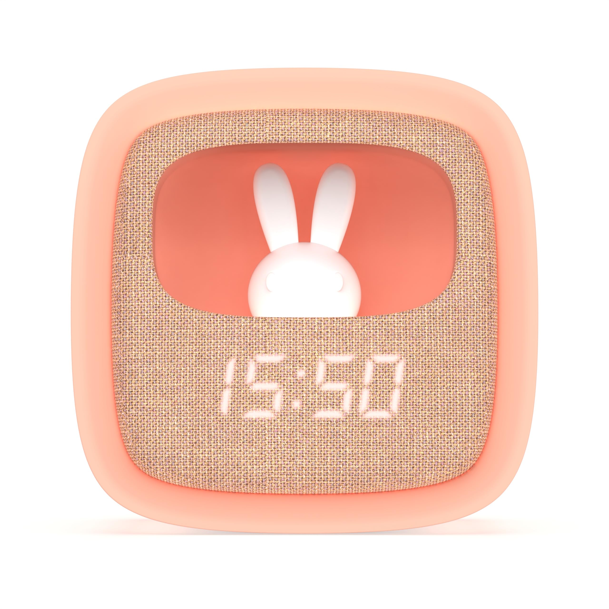 Billy Kids Alarm - Rabbit Bedside Children’s Clock - Digital Bunny Night Light for Boys and Girls - 3 Alarm Settings - Adjustable Brightness - Pink - MOB
