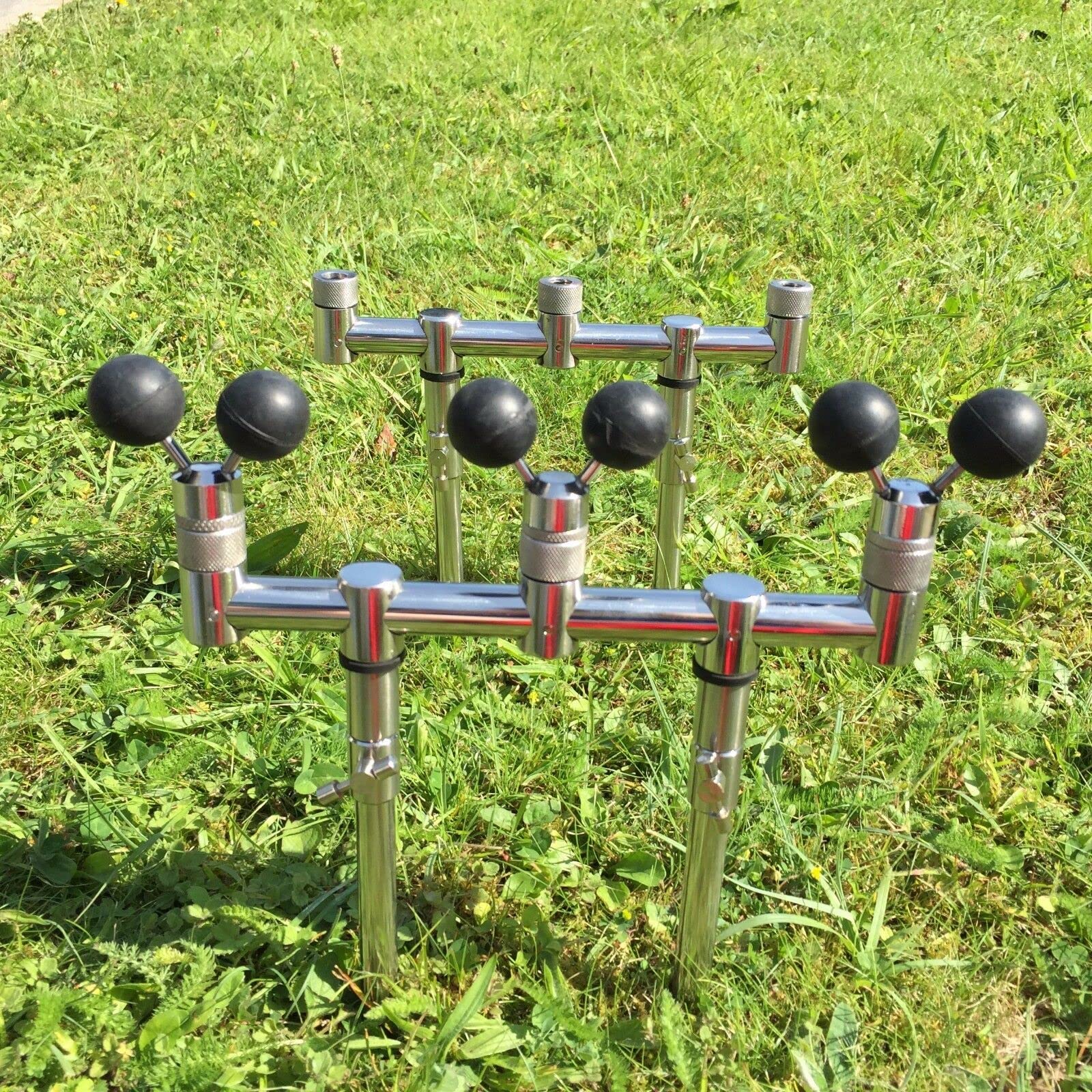 GOAL POST BUZZ BAR SET 20-35 CM 4 x BANK STICKS + 3 BALL ROD RESTS CARP FISHING