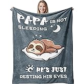 Remwiso Papa Gifts from Grandkids, Funny Gifts for Papas, Papa’s Birthday Gifts, Best Papas Gifts for Grandpa, Fathers Day Grandpa Gifts, Super Soft & Cozy Sloth Blanket 60" x 50"