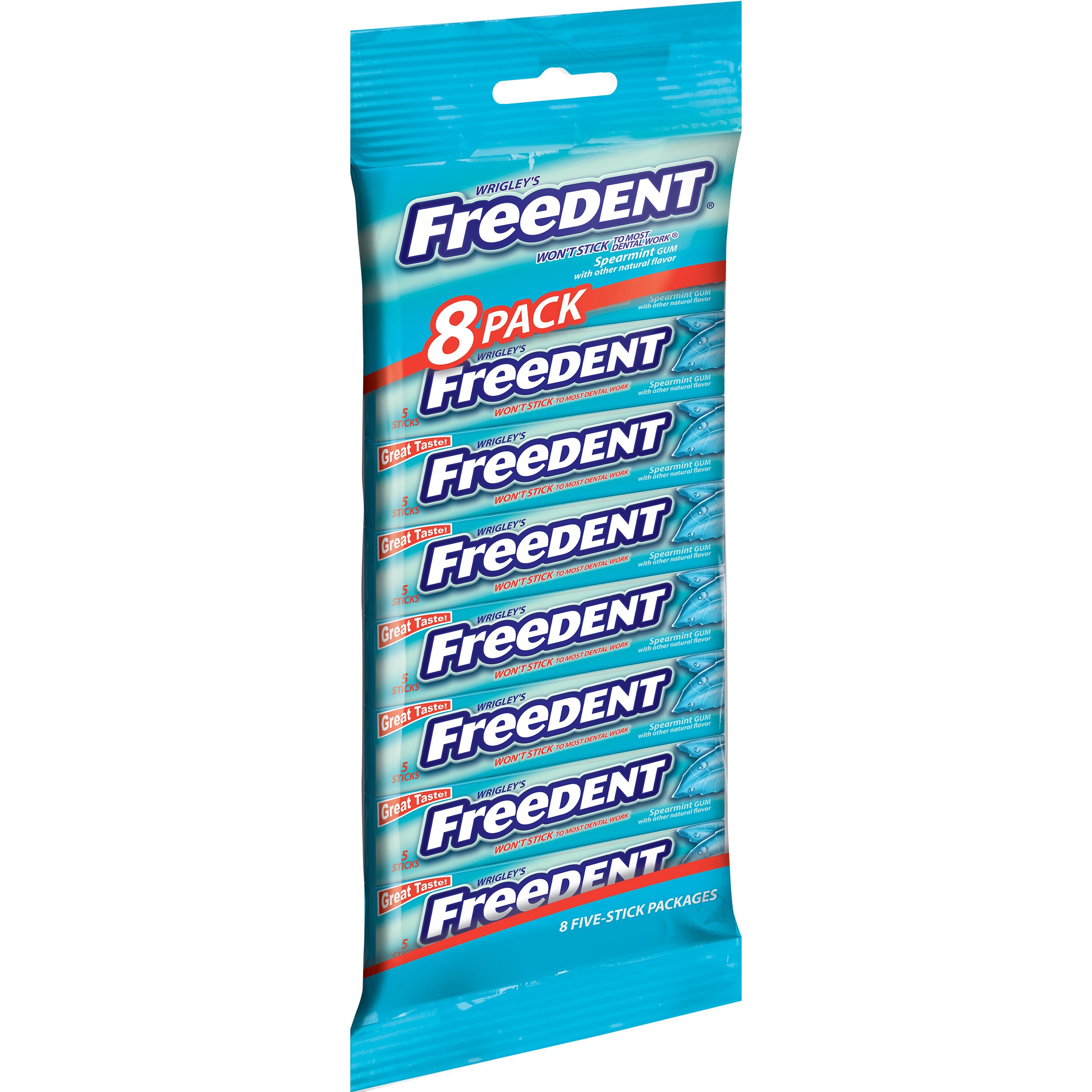 Wrigleys Freedent Spearmint Gum, 5Stick Pack (8 Count), For Sale, free