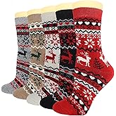 YQHMT Wool Socks for Women Gifts Winter Warm Thick Thermal Vintage Knit Soft Crew Socks Stocking Stuffers, Christmas Gift