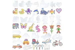 Yowamho 20PCS 5mm Fuse Bead Board - 20pcs Different Shapes Patterns, Fuse Beads Pegboards is Suitable for Children's DIY Crafts, includes Cats, Ducks, Hearts, Dolphins, etc.