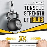 Rugtol 4 Pack Bungee Cords with Carabiner 18in Heavy Duty Black view 3