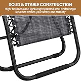 Yaheetech Zero Gravity Chairs Outdoor Foldable Loungers Gray Set of 2 view 9