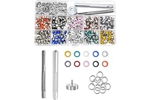 Mandala Crafts Grommet Eyelet Kit with Setting Tools for Leather, Fabric, Boots, Tarp Repair, Sewing (Multicolor, 5mm 3/16 Inch Inner Diameter)
