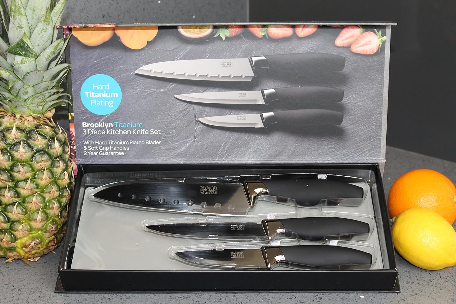 Brooklyn Range Titanium 3 Piece Knife Set, Paring, Utility and Japanese Santoku Knives - Image 4