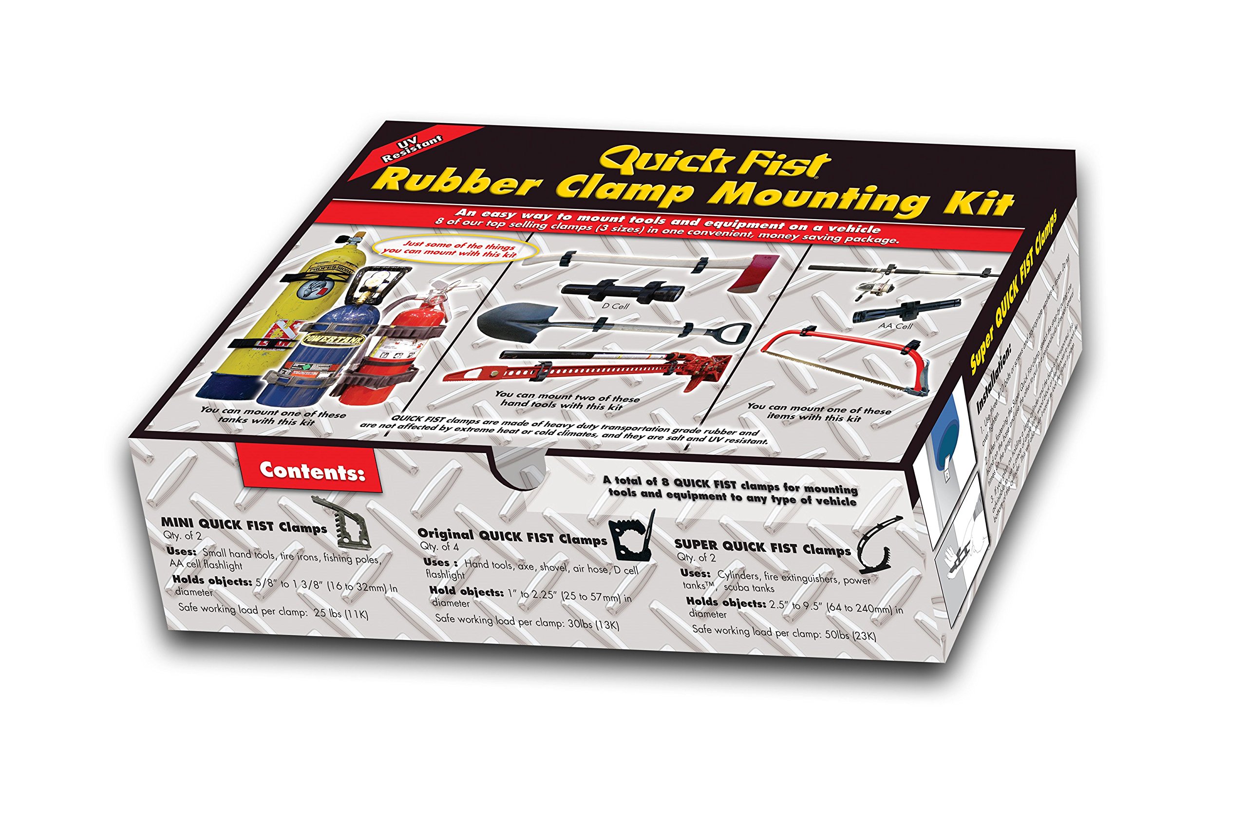 Kit de montaje de abrazadera Quick Fist-90010 (contiene 8 piezas), negro Kit de montaje de abrazadera Quick Fist-90010 (contiene 8 piezas), negro