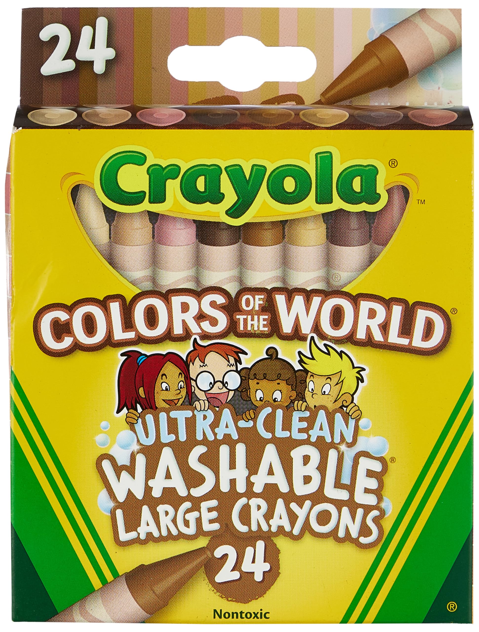 Crayola 24 Ct Large Ultra-Clean Washable Crayons, Colors of the World
