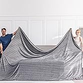 Serenhom Soft Cozy 120x120 Inches Seamless Oversized King Fleece Blanket, 3D Jacquard Decorative Giant 10'x10' California King Blanket Extra Large for Bed, Sofa, Couch, Travel, Light Grey Chain