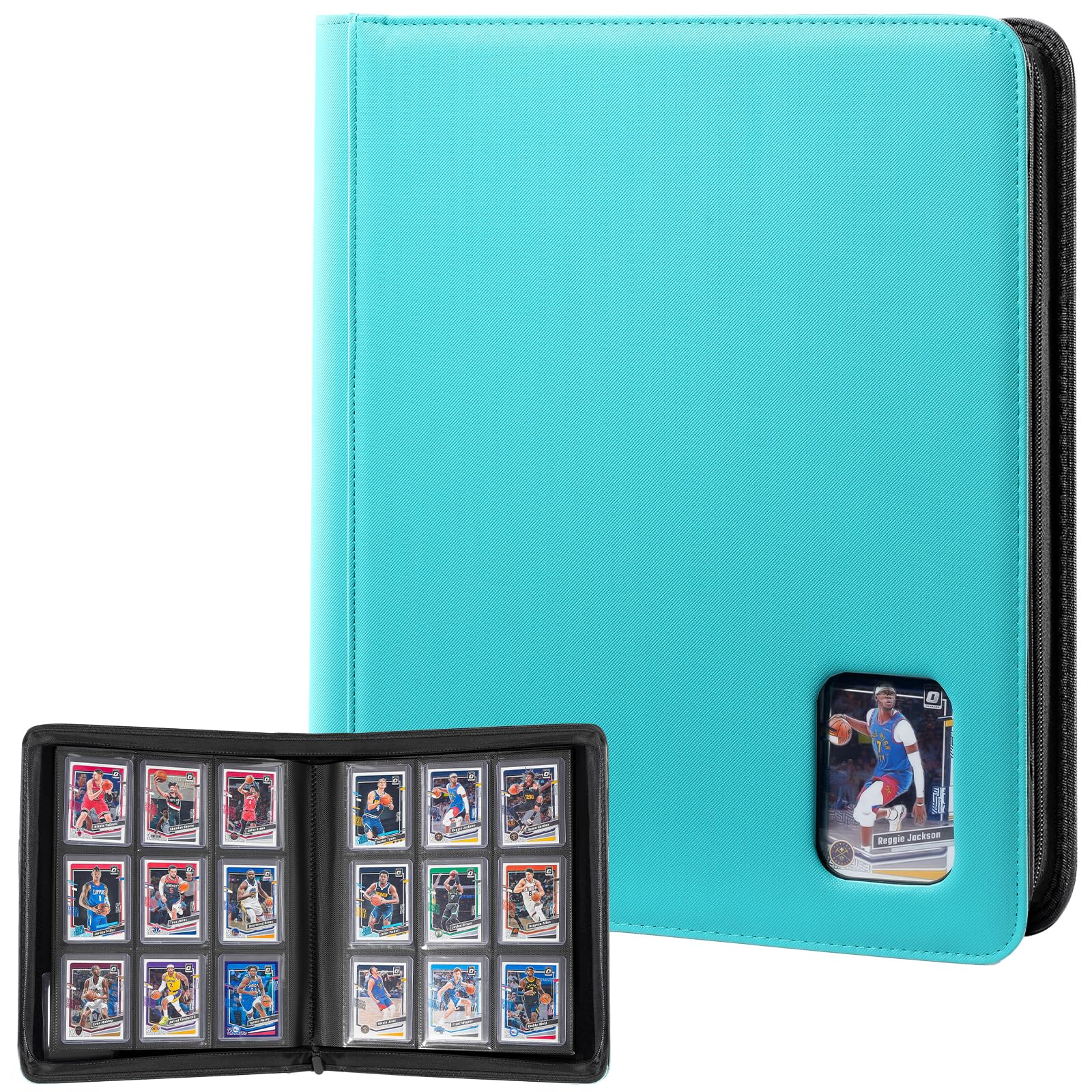 ProCase Top Loader Binder for Cards; Holds 324 Toploaders with 9 Pockets, Toploader Storage for Trading Cards or Sports Cards, Compatible with TCG, MTG in 3"x4" Toploaders -Lightblue — image 1