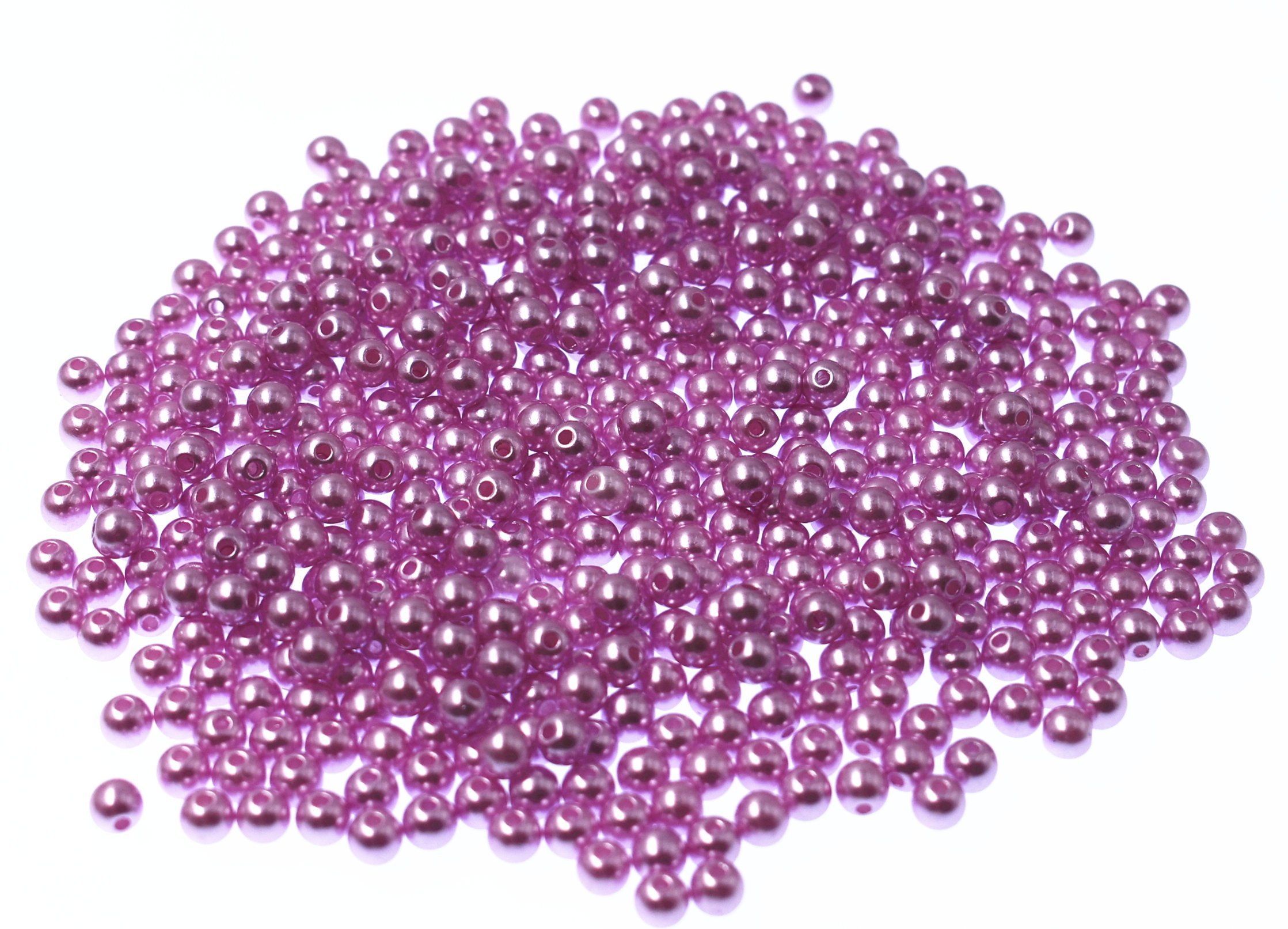 RayLineDo® 500 Pieces 6mm Round Plastic Imitation Pearl Beads DIY Jewellery Making Loose Beads in Purple