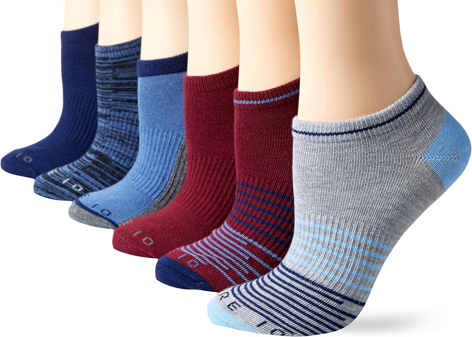  Brand - Core 10 Women's 6-Pack Everyday Sport Athletic No Show Socks, Black/Grey, Shoe Size: 4-10: Clothing