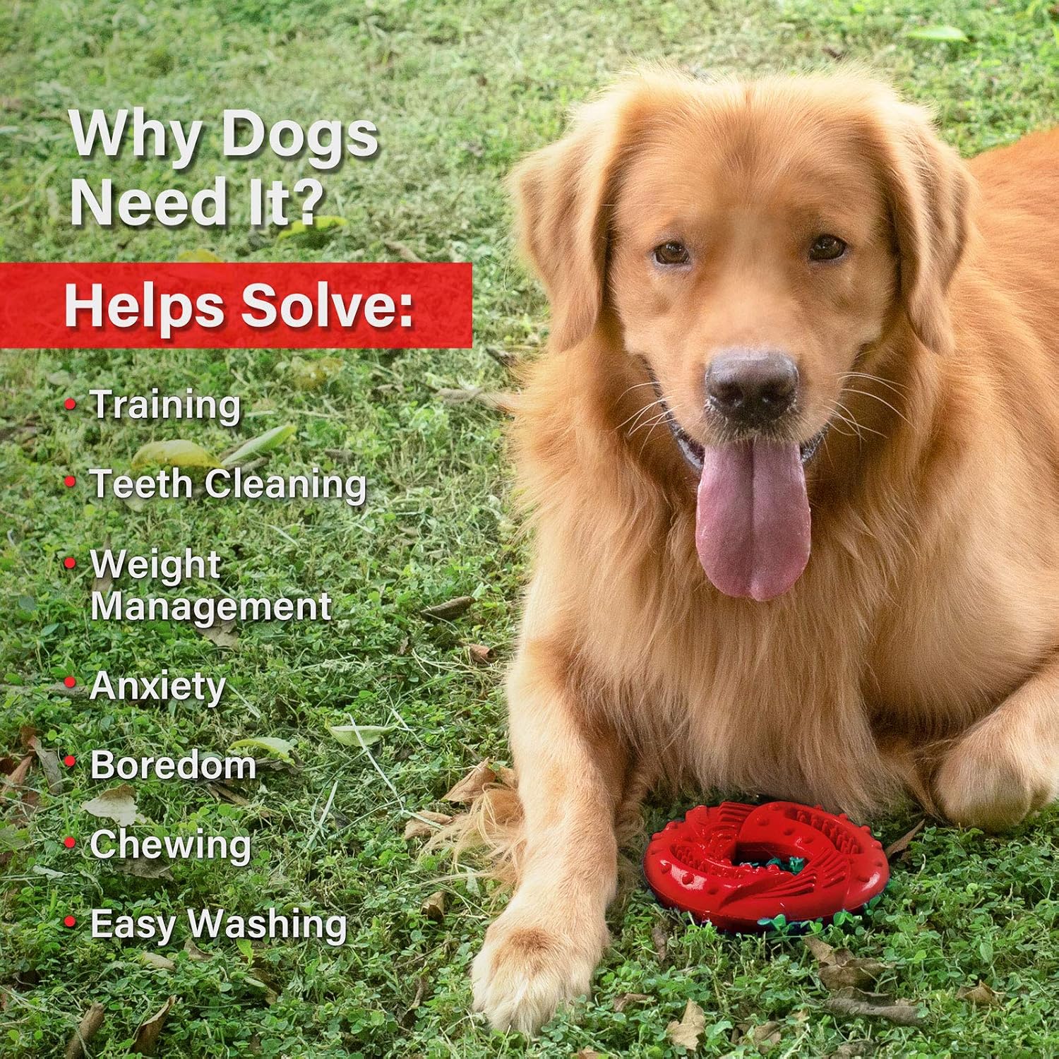 Apasiri Dog Chew Toy Durable Dog Toy for Large Breed Tough Rubber Ring Dog Toys for Extreme Dog Toys for Aggressive Chewers Almost Indestructible Dog Toys Best Gift (Red) - Image 4