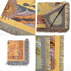 Shesyuki Boho Throw Blanket Reversible Cotton