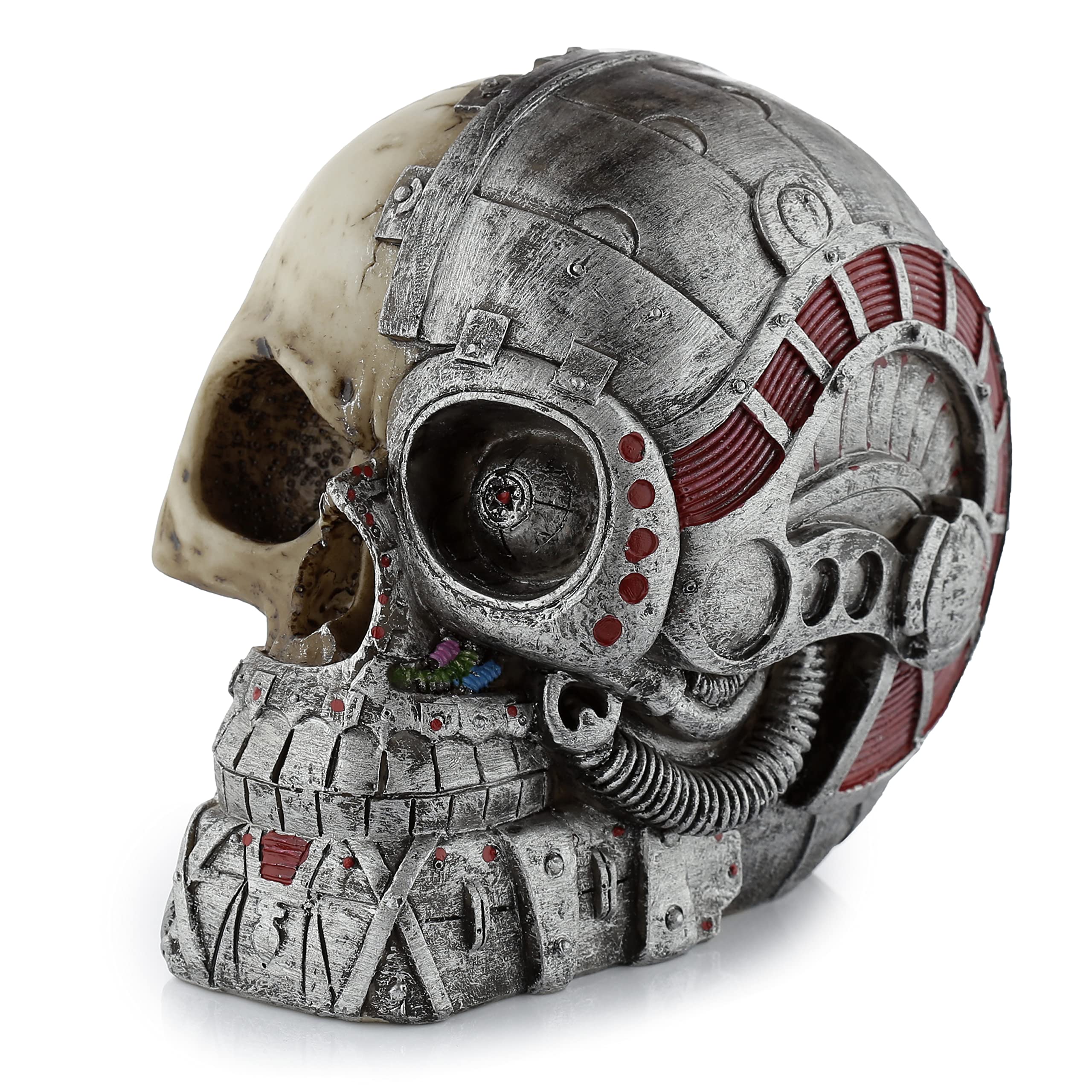 Puckator Steampunk Style Skull Half Robot Head - Home Decoration - Steampunk Skull With Robot Head - Ornaments - Resin - Home Accessories Living Room Accessories Human Skeleton Goth Gifts For Men