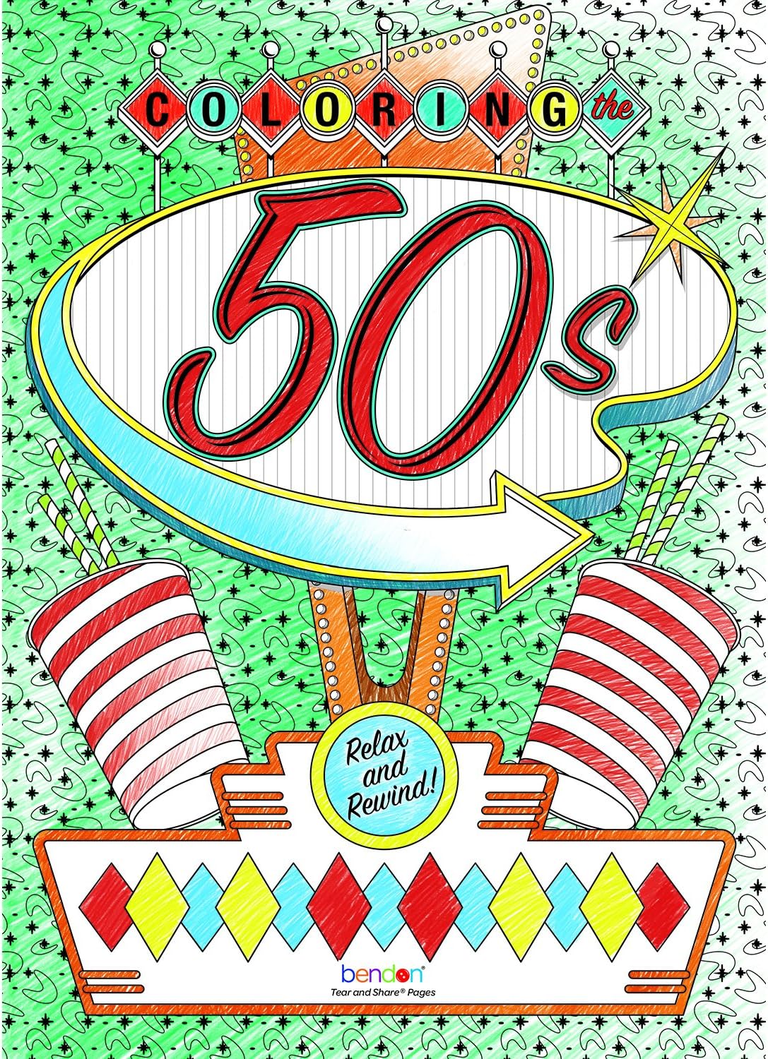 Bendon 12335 The 50's Advanced Coloring Book Toys & Games