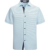 Alex Vando Mens Printed Dress Shirts Short Sleeve Easy Care Regular Fit Button Down Shirt