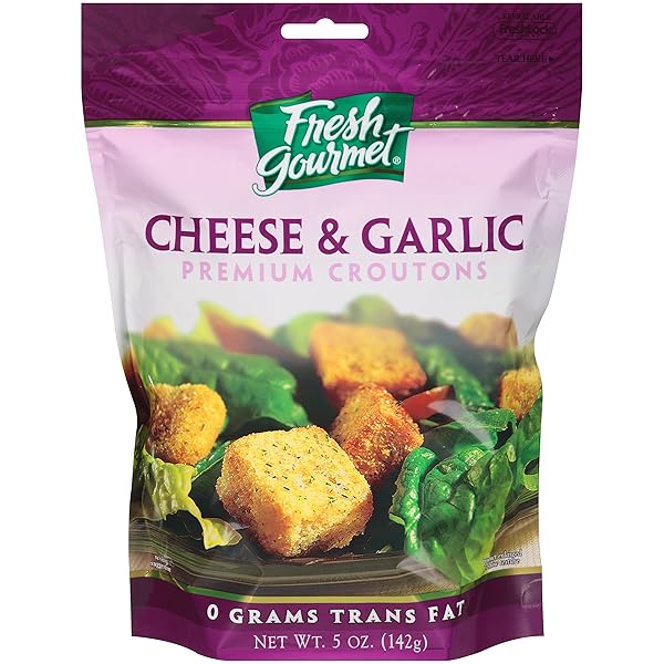 FRESH GOURMET CROUTONS, CHEESE GARLIC, 5 OZ