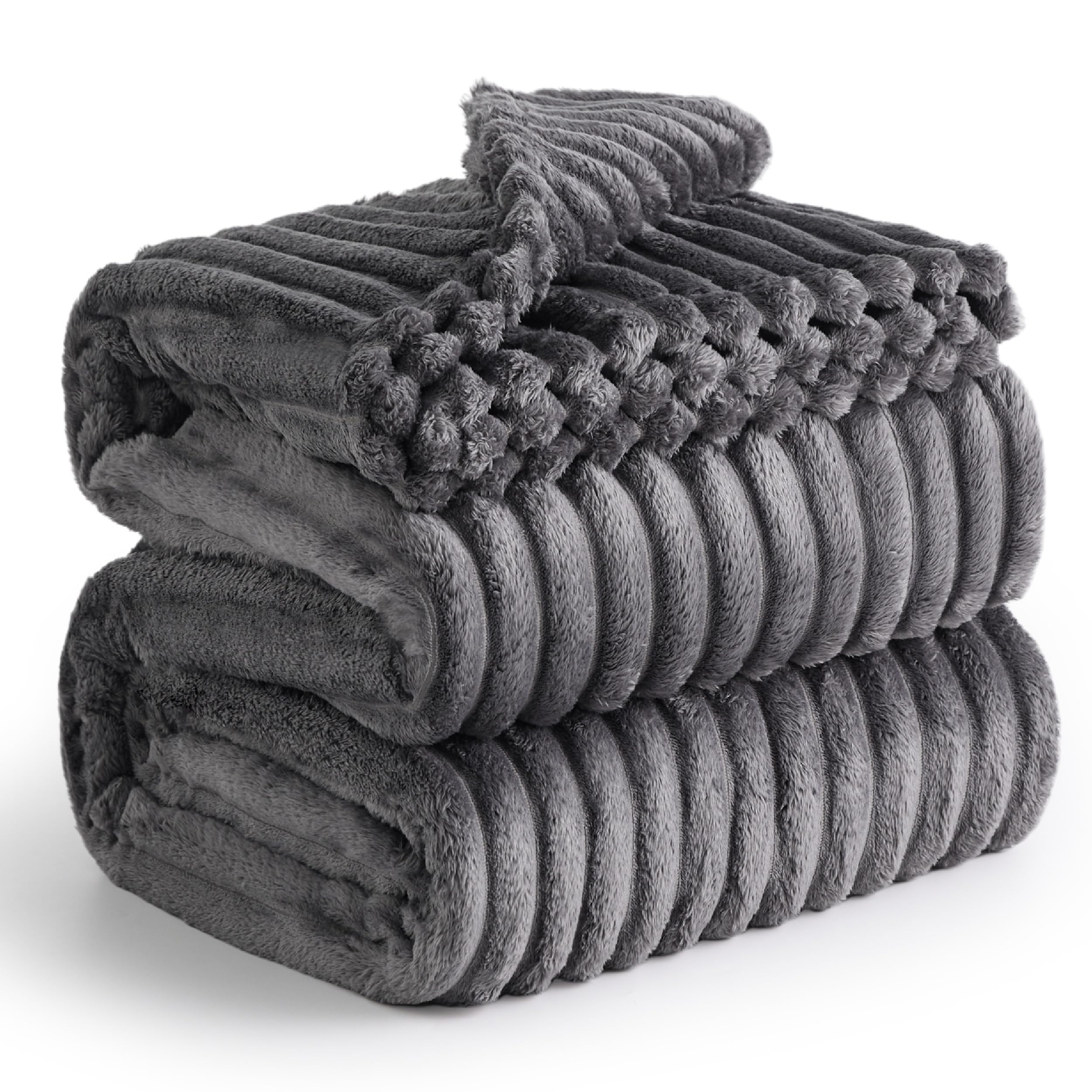 Bedsure GentleSoft Grey Full Blanket for Bed - Cozy