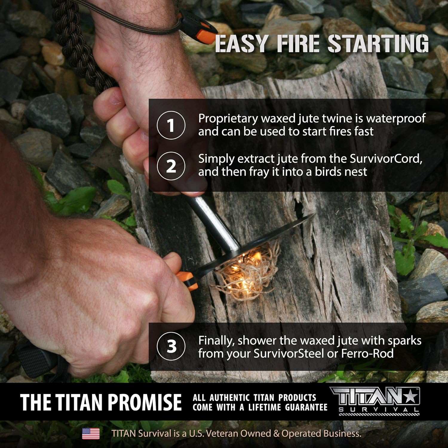Titan Paracord 620 LB SurvivorCord, 100 FEET - Black : Sports & Outdoors