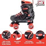 M.Y X-Skate Adjustable Red Quad Roller Skates for Kids Medium view 3