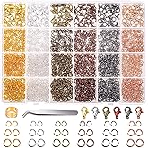 Jump Rings for Jewelry Making, Cridoz 2340Pcs Open Jump Rings and Lobster Clasps Jewelry Making Supplies Kit for Necklace and