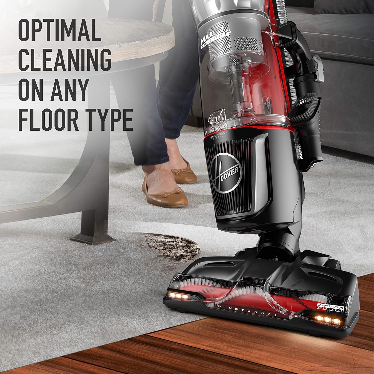 Hoover MAXLife Pro Pet Swivel HEPA Media Vacuum Cleaner, Bagless Upright for Pets Hair and Home, Black, UH74220PC: Home & Kitchen