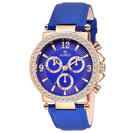 Aurex Analogue Blue Dial Women's & Girl's Watch (AX-LR526-BLBL)