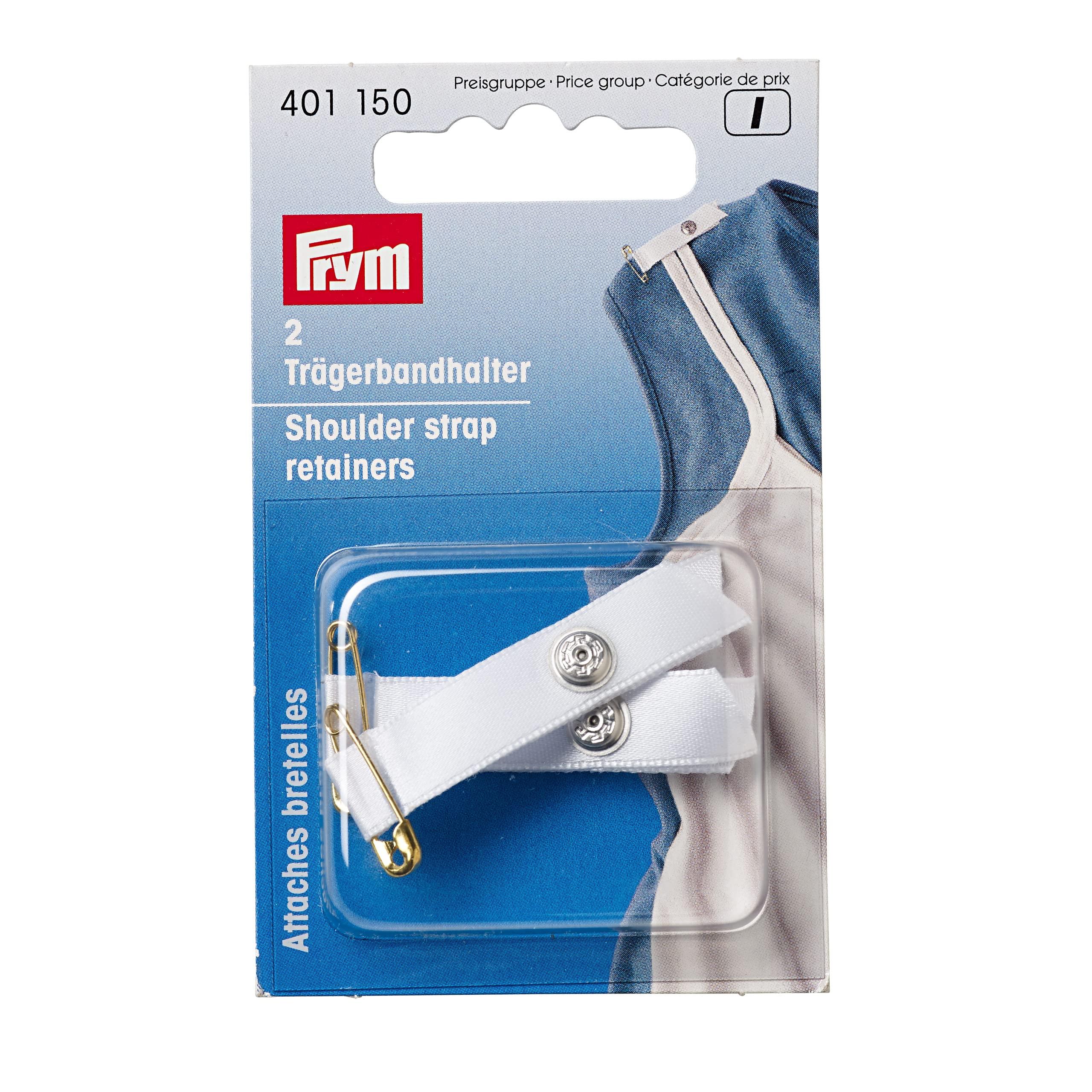 Prym PRYM_401150-1 Shoulder Strap Retainers with Safety pin White, Black, weiß, 2 Stück — image 1