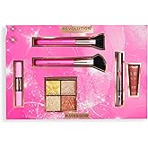 Makeup Revolution Blush & Glow Highlight Makeup Gift Set, 6-PieceGift Set with Eyeshadows, Blush