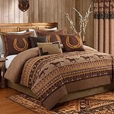Chezmoi Collection Sedona 7-Piece Southwestern Wild Horses Microsuede Bedding Comforter Set (Queen)
