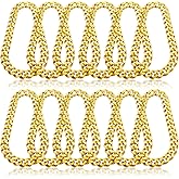 Jexine 12 Pcs Halloween Costume Rapper Chain, Hip Hop Chain Bulk Fake Necklace for Cosplay Men Women 80s 90s Punk, 32 Inch
