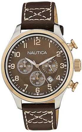 Nautica Chronograph Brown Dial Mens Watch - NTA17649G