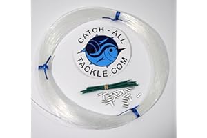 CATCH ALL TACKLE Monofilament Fishing Leader Kit 100yds 1.0mm-100lb Clear-Loop Protectors crimps