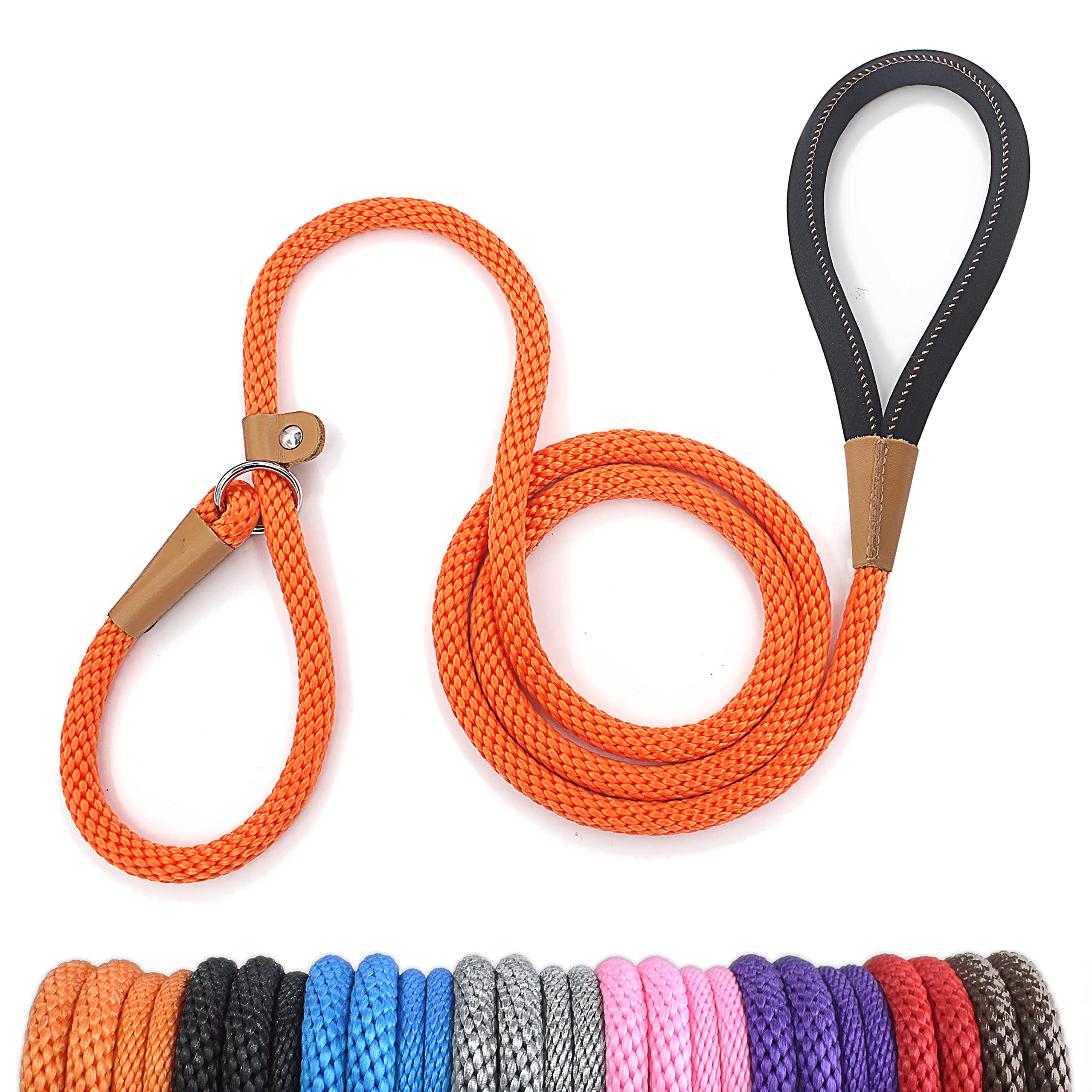 lynxking Dog Leash Slip Rope Lead Leash Strong Heavy Duty Braided Rope No Pull Training Lead Leashes for Medium Large and Small Dogs