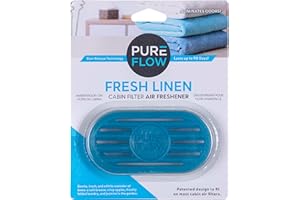 Pureflow Cabin Filter Air Freshener with Odor Eliminator – Fits on Most Car, Truck, and SUV Cabin Air Filters - Fresh Linen (1 Pack)
