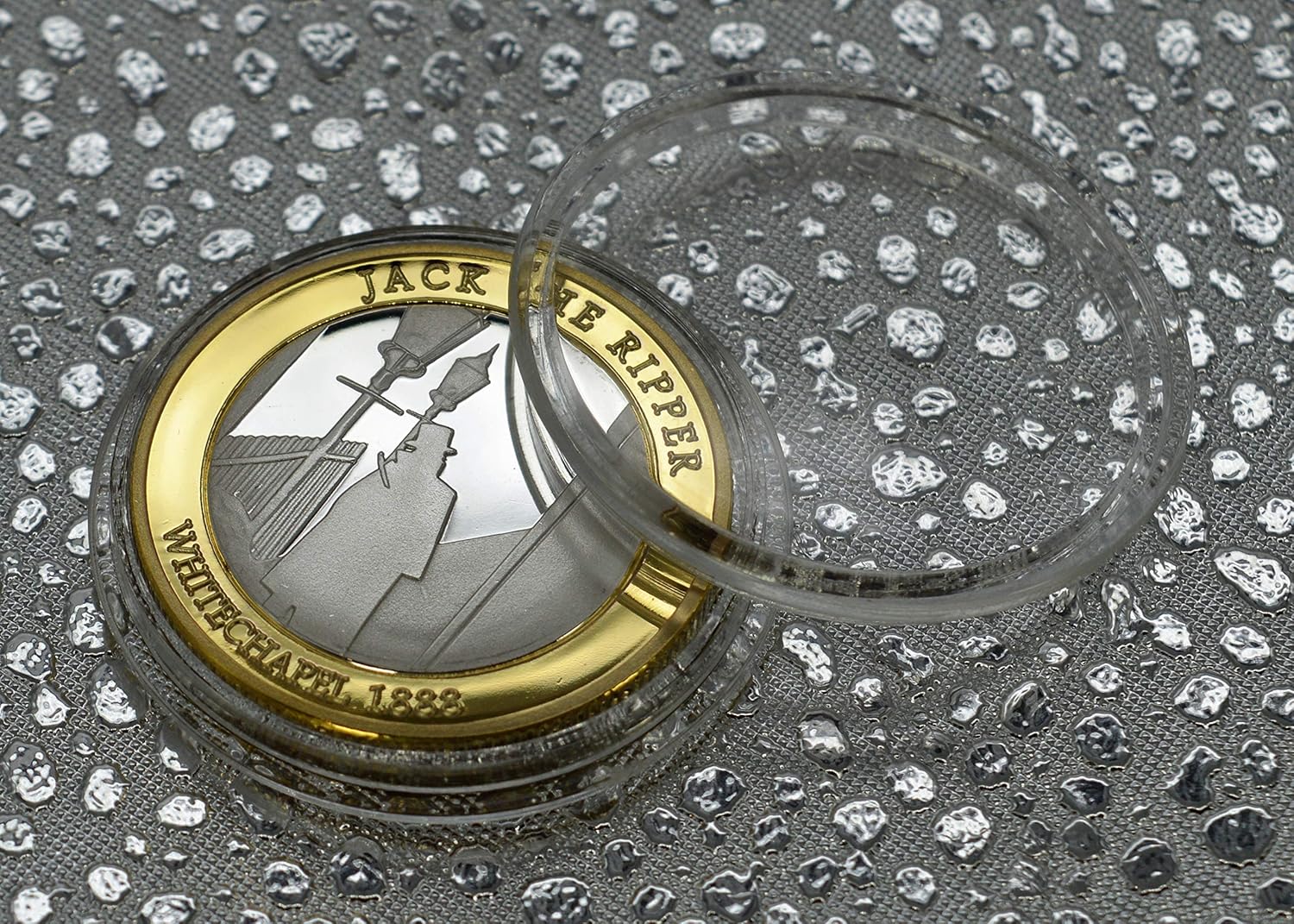 The Commemorative Coin Company JACK THE RIPPER Fine Silver & 24ct Gold 'Dual Metal' Commemorative in Capsule. Whitechapel