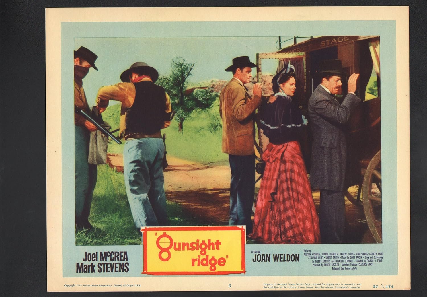 Amazon.com: MOVIE POSTER: Gunsight Ridge Lobby Card #3-1957-Joel McCrea