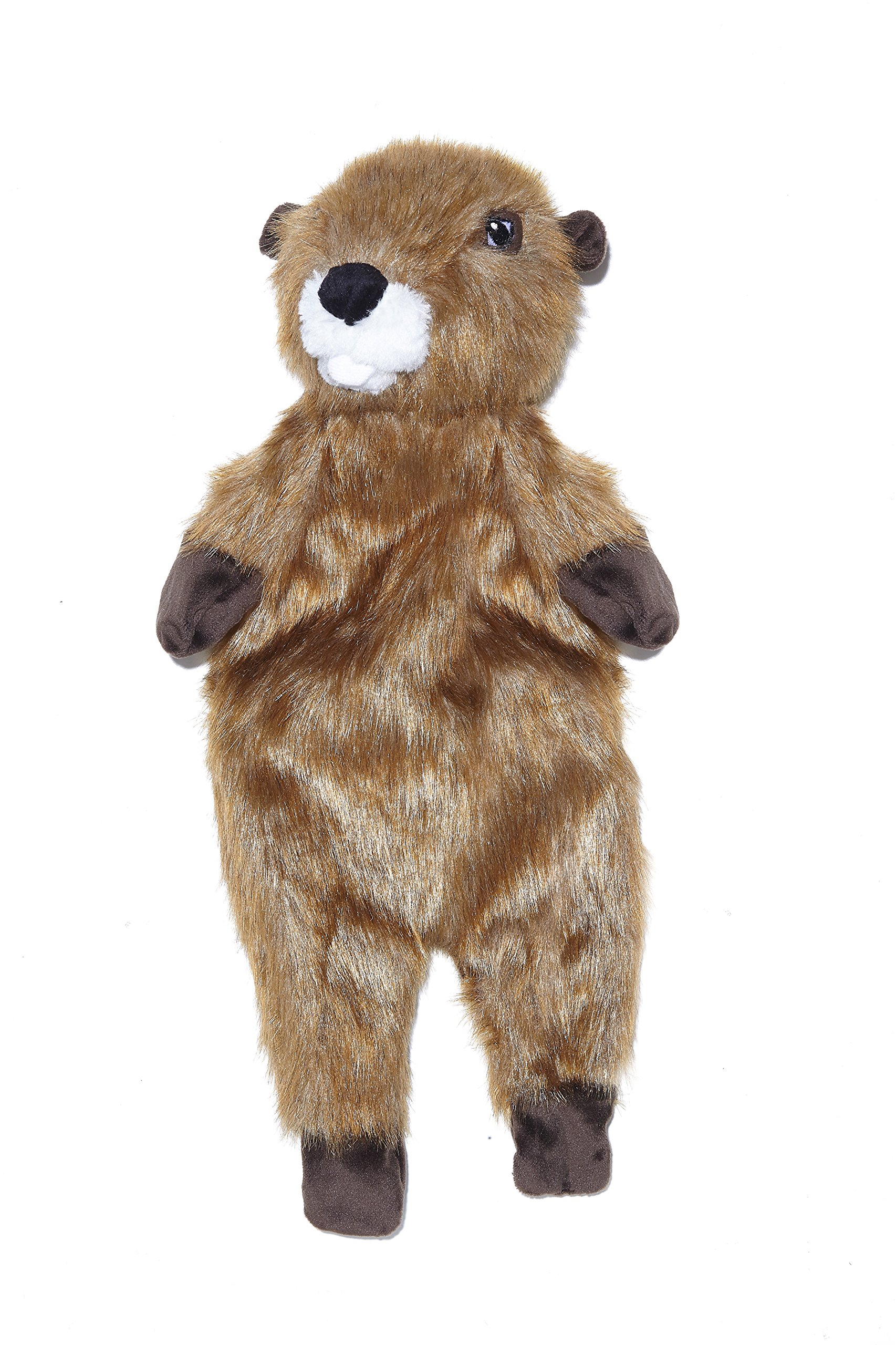 Pistachio Pet Plush Dog Toy - Unstuffed Beaver With Squeaker. (Large)