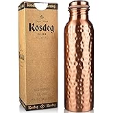 Copper Water Bottle - 34 Oz Extra Large - A Hammered Ayurvedic Pure Copper Vessel For Drinking - Drink More Water, Lower Your Sugar Intake And Enjoy The Health Benefits Immediately