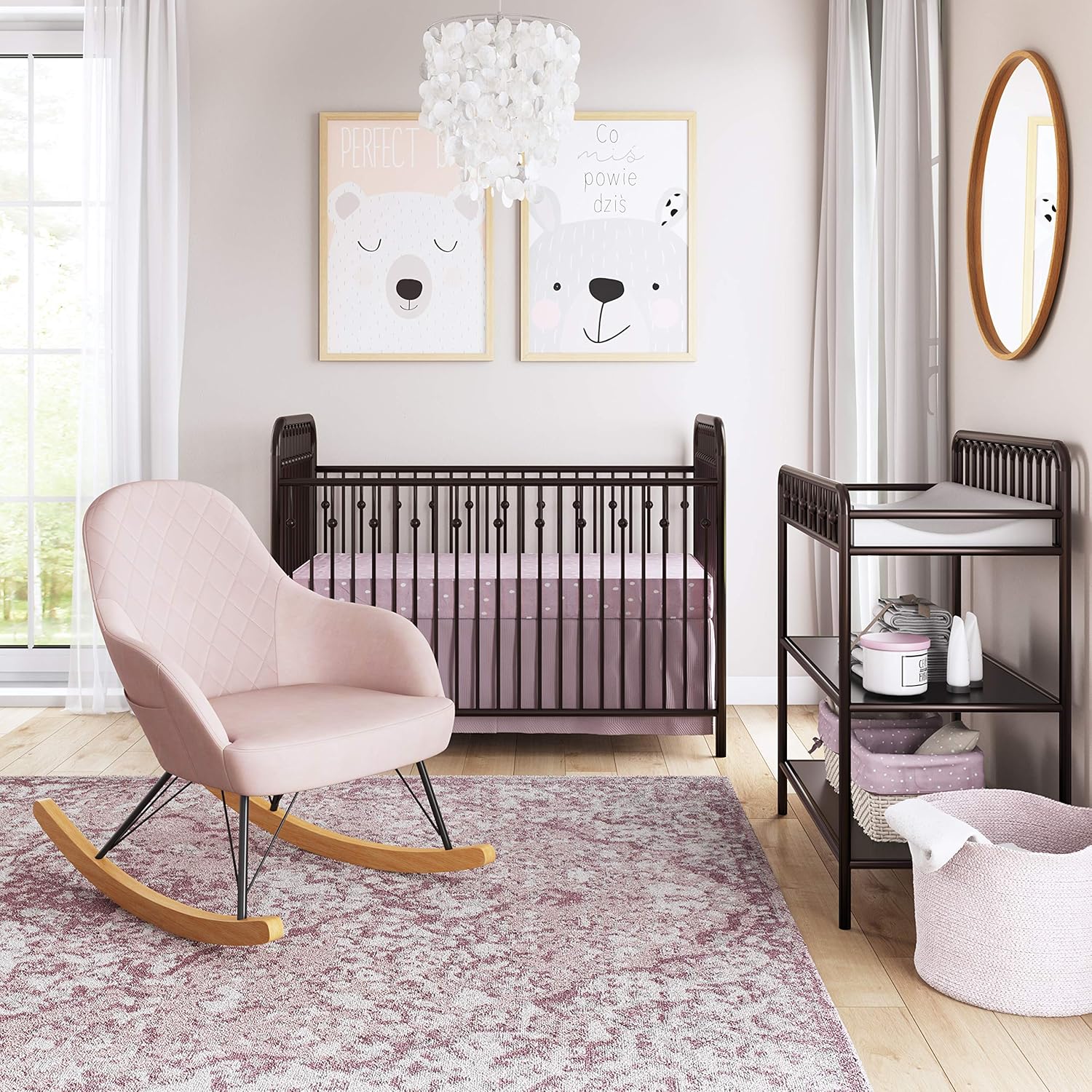 upholstered nursery glider