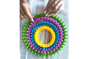 MAHITOI Long Loom Set, 4 Assorted Size & Color, Anchor Pins, Knit Baby Blanket, Hat, Sock, Shawl, Glove, Scarf, Includes a Yarn Hook & a Needle, a Fit Craft Kit Tool for Giveaways Souvenirs, Gifts