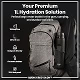 Ion8 1 Litre Water Bottle Quench Recyclon Leak Proof Flip Lid Black view 2