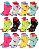 Gelante 12-Pair Women's Ankle Socks, Colorful