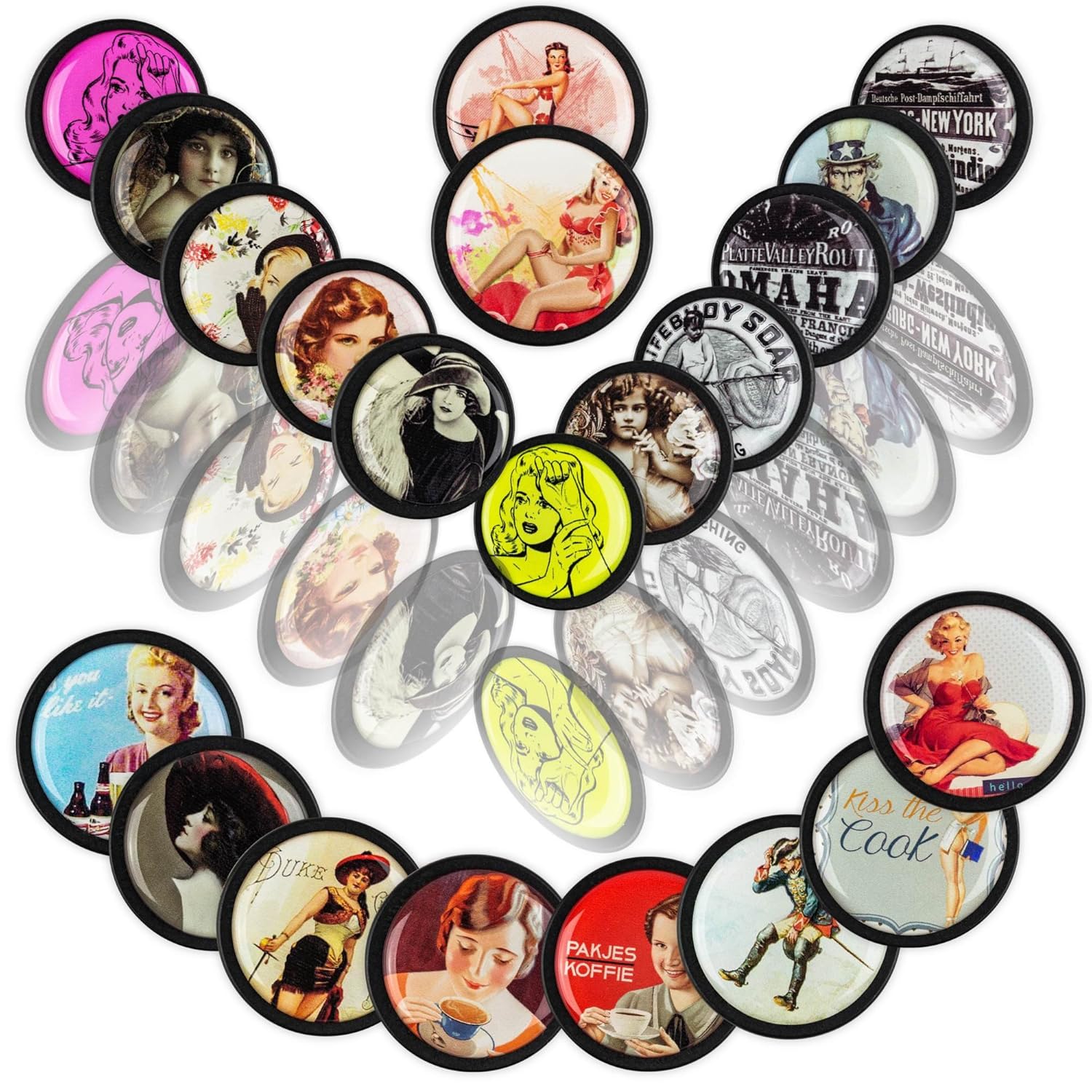 Colorido Imanes para nevera Vintage y nostalgia diseños - Mesa con ...